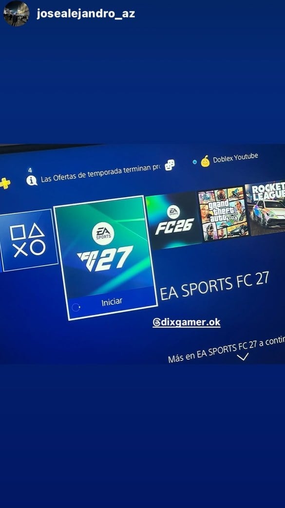 Historia de Instagram de un cliente de DixGamer con EA Sports FC 27